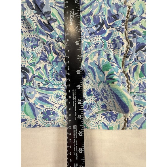 LILLY PULITZER Leona Full Zip Up Iris Blue High Maintenance Small - Picture 3 of 7